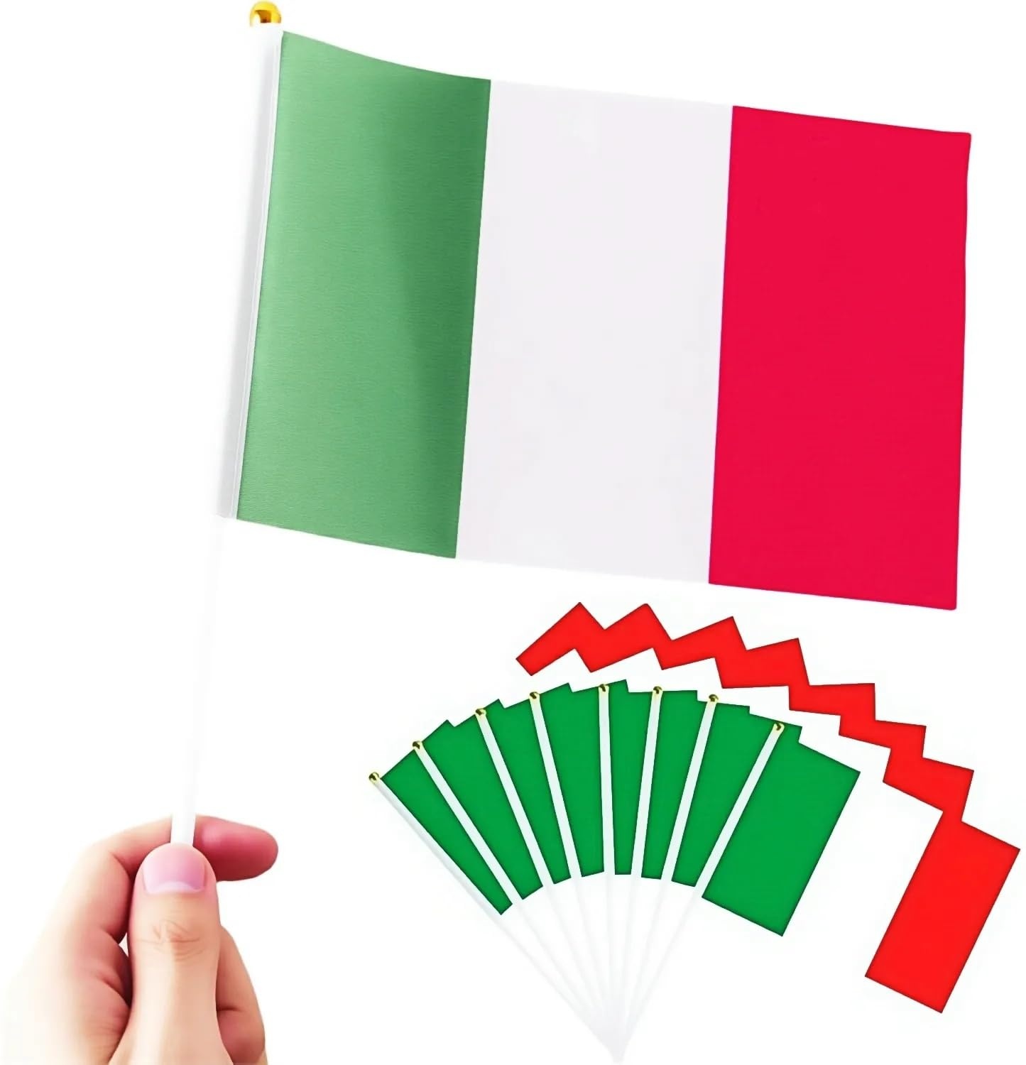 Italiaanse Vlaggetjes 10 stuks met Stokjes - 50% Korting