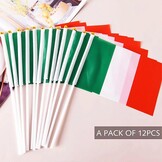 Italiaanse Vlaggetjes 10 stuks met Stokjes - 50% Korting