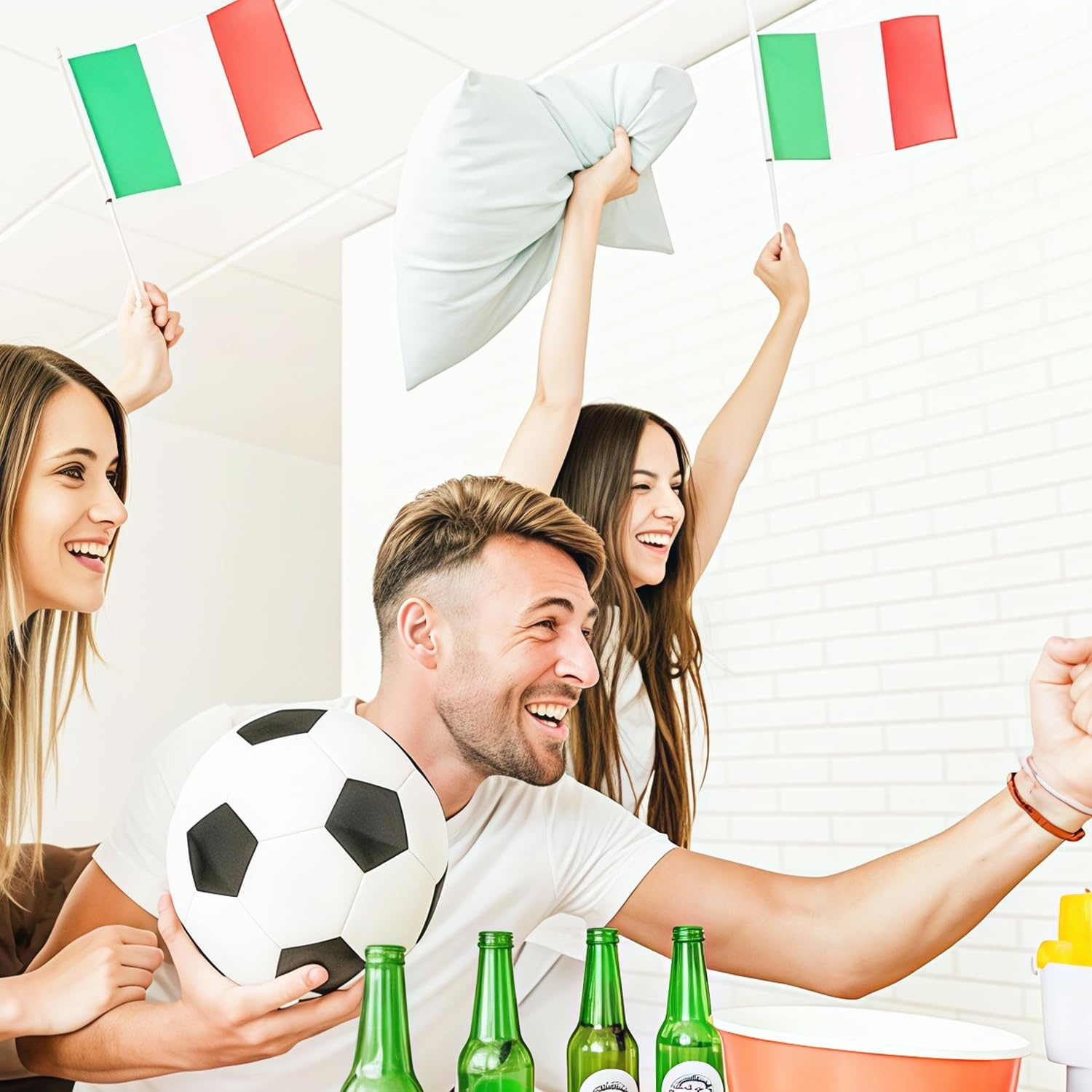 Italiaanse Vlaggetjes 10 stuks met Stokjes - 50% Korting