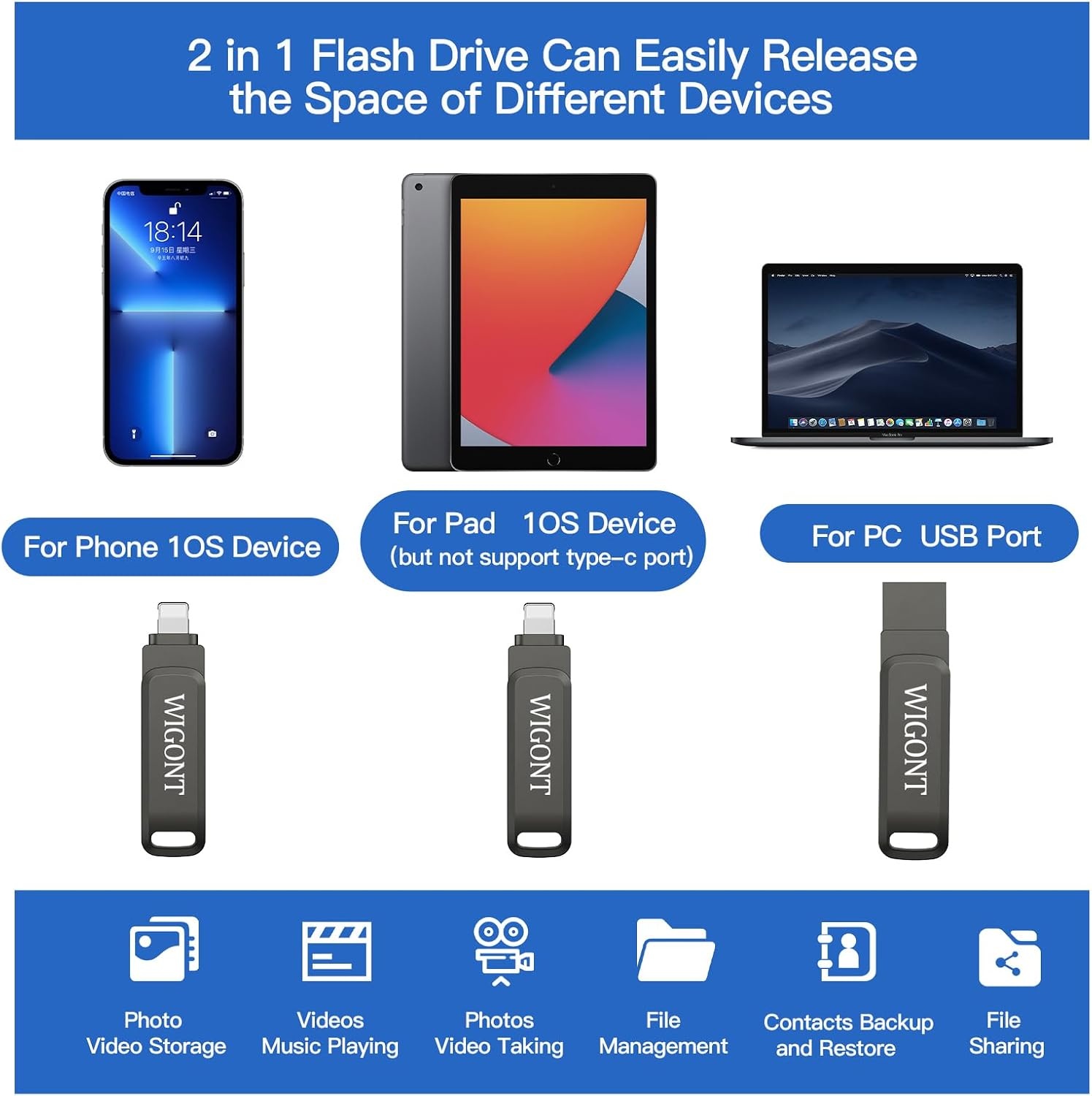 128GB USB-stick voor iPhone/Android/PC met Type-C & 30% Korting