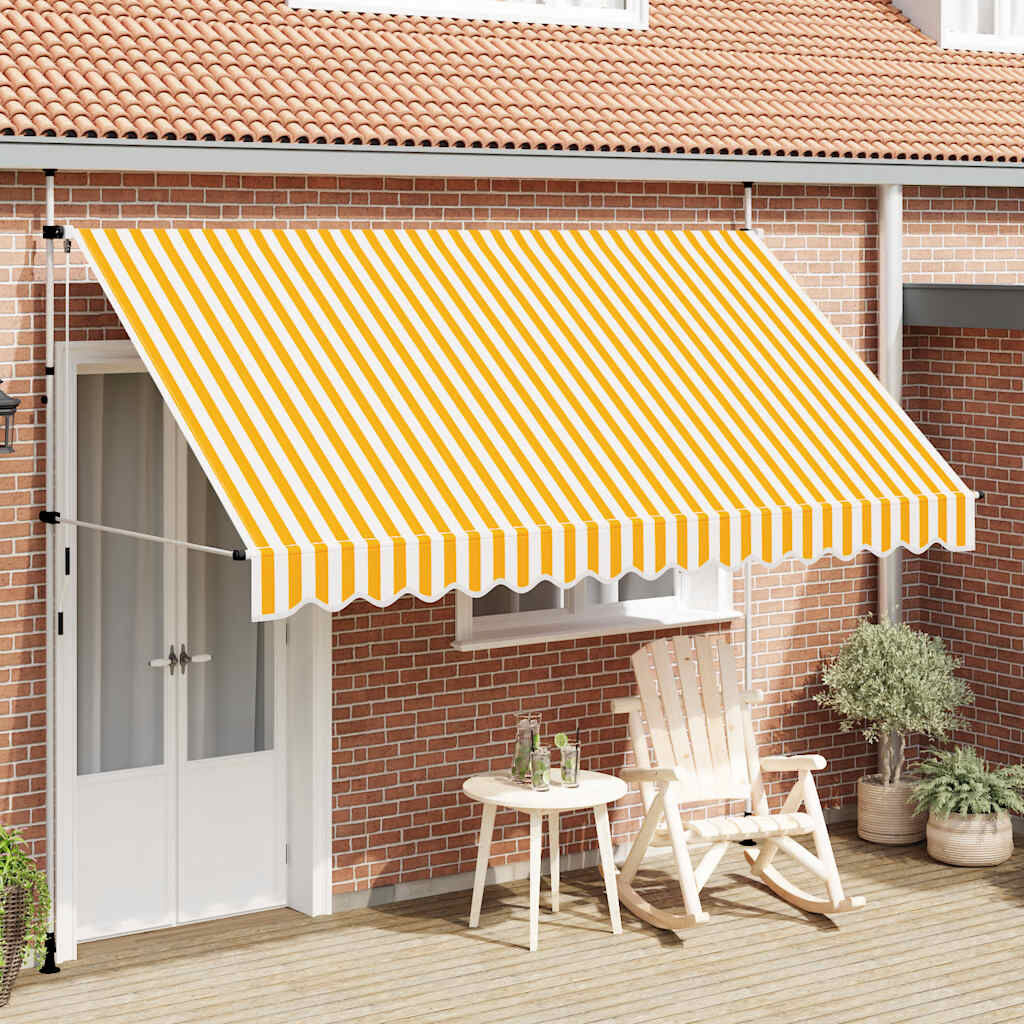 Uittrekbare Luifel 350cm Oranje/Wit Gestreept - 34% Korting