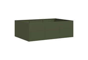 Plantenbak Olijfgroen Staal 120x80x40 cm (54% Korting)