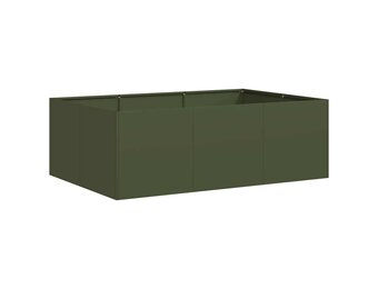 Plantenbak Olijfgroen Staal 120x80x40 cm (54% Korting)