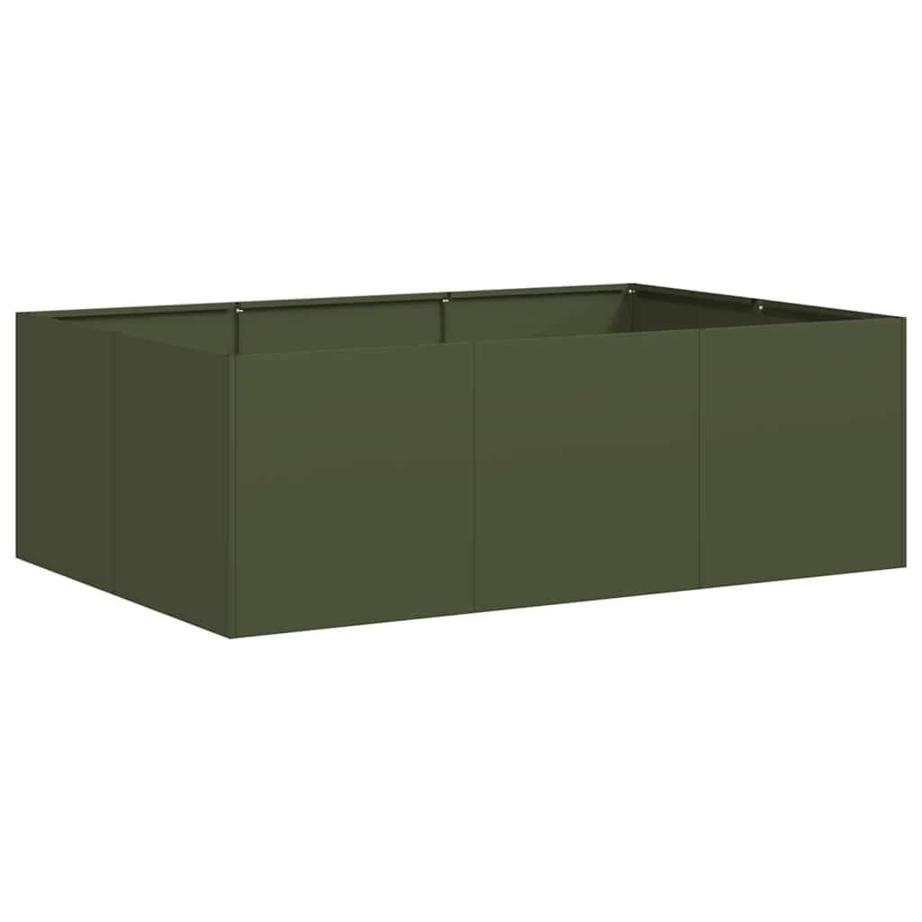 Plantenbak Olijfgroen Staal 120x80x40 cm (54% Korting)