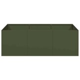 Plantenbak Olijfgroen Staal 120x80x40 cm (54% Korting)