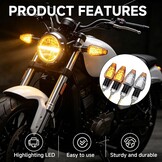 LED Knipperlichten Motor Universeel 12V - Set van 4 - Ambergeel - 37% Korting!
