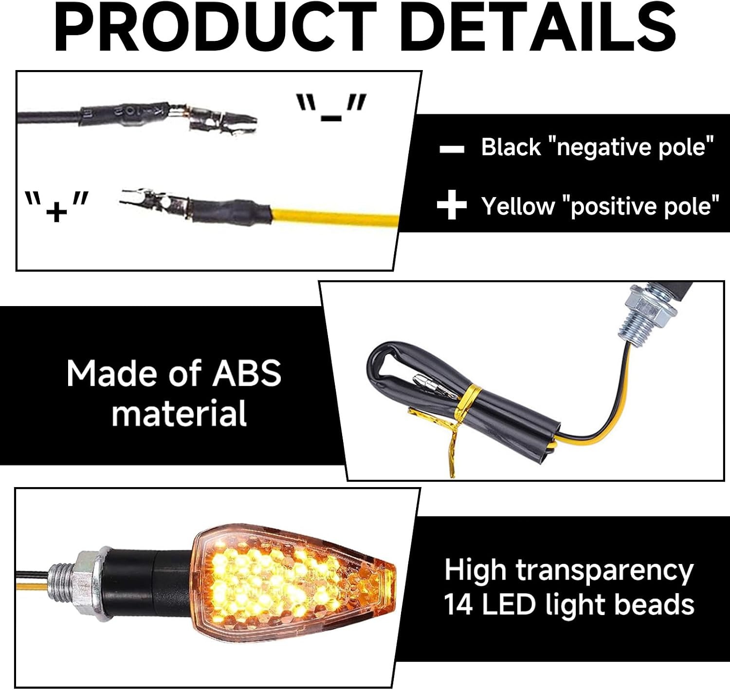 LED Knipperlichten Motor Universeel 12V - Set van 4 - Ambergeel - 37% Korting!