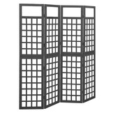 Kamerverdeler/Trellis met 4 Panelens, 161x180 cm, Vurenhout Zwart (54% Korting)