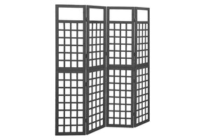 Kamerverdeler/Trellis met 4 Panelens, 161x180 cm, Vurenhout Zwart (54% Korting)