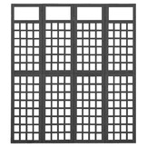 Kamerverdeler/Trellis met 4 Panelens, 161x180 cm, Vurenhout Zwart (54% Korting)