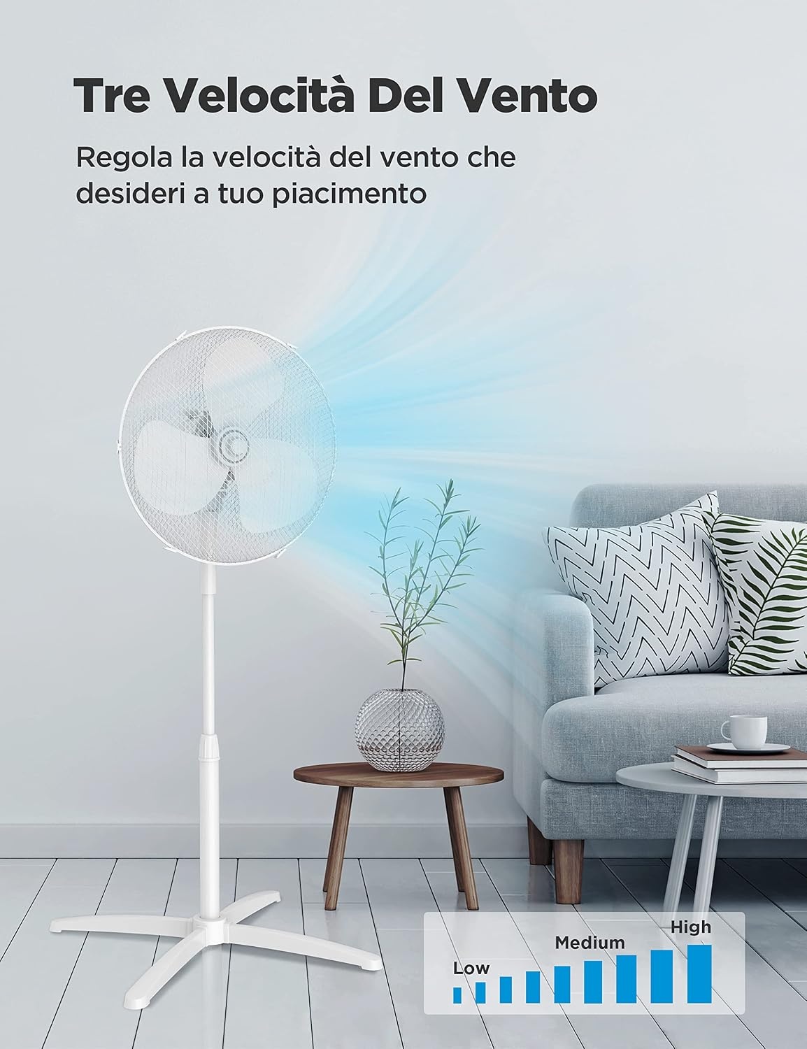 Staande Ventilator Midea FS40-20M, 40W, Wit - 34% Korting!