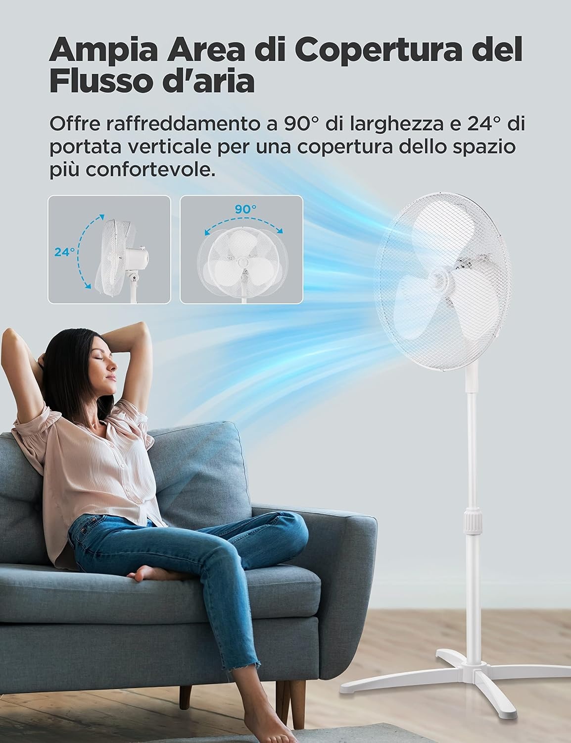 Staande Ventilator Midea FS40-20M, 40W, Wit - 34% Korting!