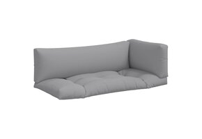 vidaXL Palletkussens Set (3 Stuks) Grijs - 34% Korting