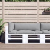 vidaXL Palletkussens Set (3 Stuks) Grijs - 34% Korting