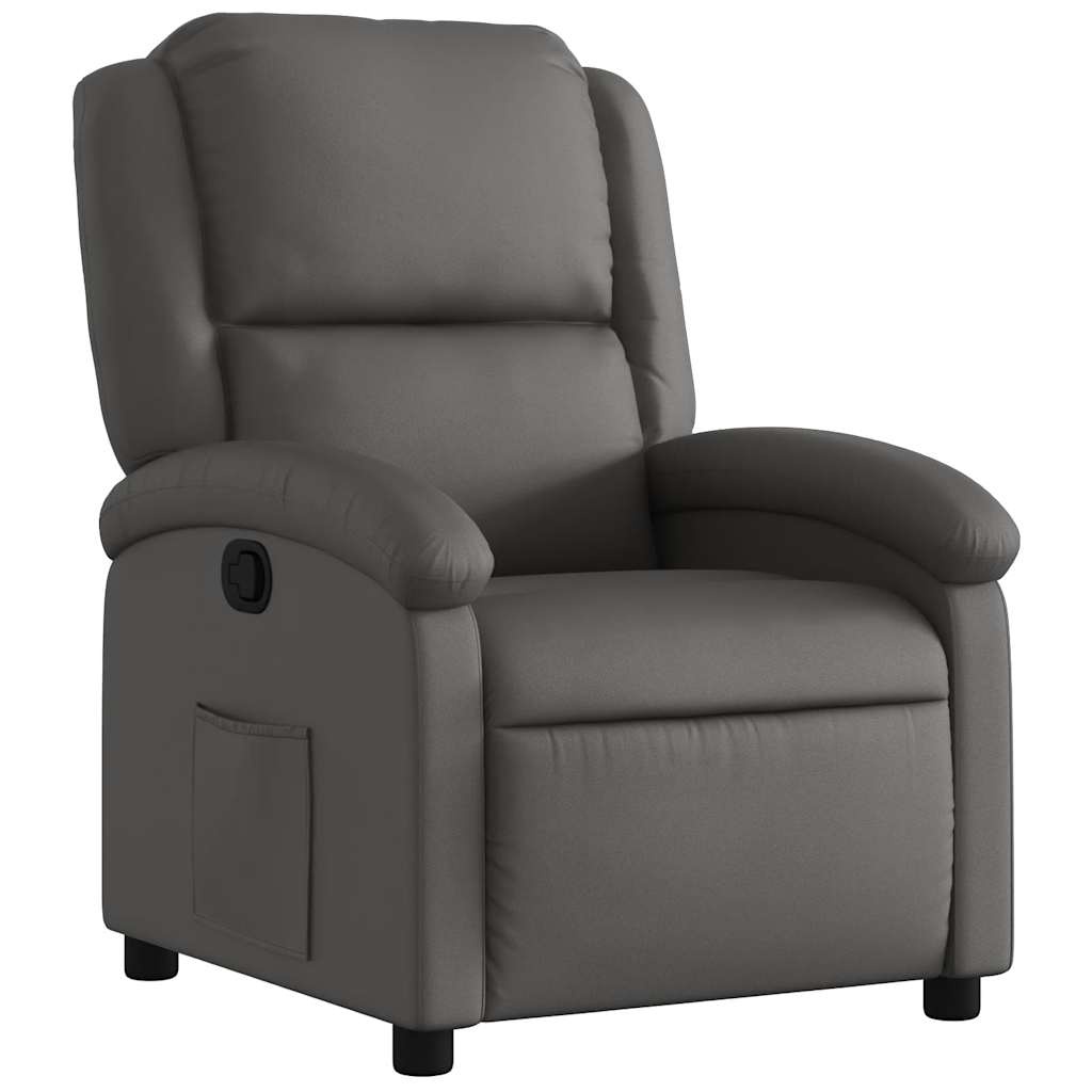 Comfortabele Grijze Leren Fauteuil - 55% Korting