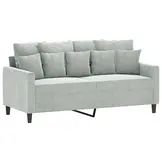 Lichtgrijze fluwelen tweezitsbank 140 cm - 35% korting