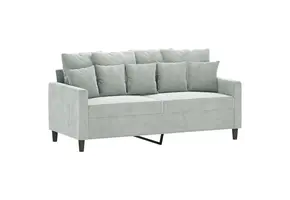 Lichtgrijze Fluweel Tweezitsbank (140cm) - 41% Korting!