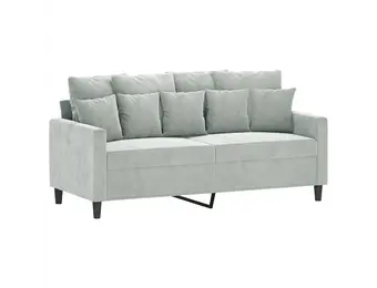 Lichtgrijze fluwelen tweezitsbank 140 cm - 35% korting