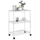 vidaXL 3-laags Opbergrek met Wielen - 150kg - Chroom