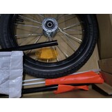 vidaXL Hondenfietstrailer oxford stof en ijzer geel en grijs