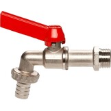 GARDENA kogel-uitloopventiel: Uitloopkraan voor binnen en buiten, schroefdraad van 26,5 mm (G 3/4"), voor slangen van 13 mm (1/2") (7332-20), metallic
