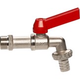 GARDENA kogel-uitloopventiel: Uitloopkraan voor binnen en buiten, schroefdraad van 26,5 mm (G 3/4"), voor slangen van 13 mm (1/2") (7332-20), metallic