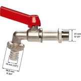 GARDENA kogel-uitloopventiel: Uitloopkraan voor binnen en buiten, schroefdraad van 26,5 mm (G 3/4"), voor slangen van 13 mm (1/2") (7332-20), metallic