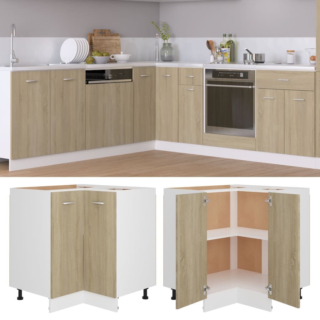 vidaXL Hoekonderkast Lyon 75,5x75,5x81,5 cm sonoma eikenkleurig