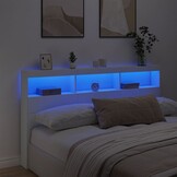 Hoofdbordkast Wit met LED-Verlichting - 180 cm breed (62% korting)