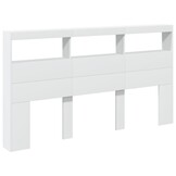 Hoofdbordkast Wit met LED-Verlichting - 180 cm breed (62% korting)