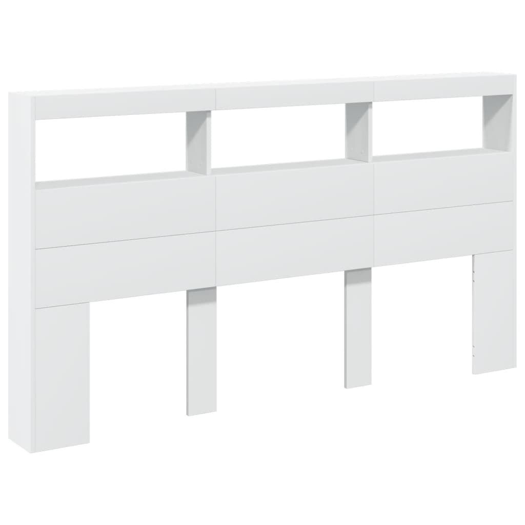 Hoofdbordkast Wit met LED-Verlichting - 180 cm breed (62% korting)