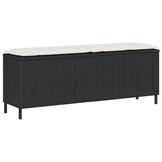 vidaXL Tuinbank met kussen 110x30x40,5 cm poly rattan zwart