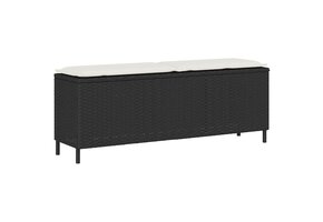 VidaXL Tuinbank Poly Rattan Zwart met Kussen - 110 cm - 34% Korting