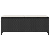 vidaXL Tuinbank met kussen 110x30x40,5 cm poly rattan zwart