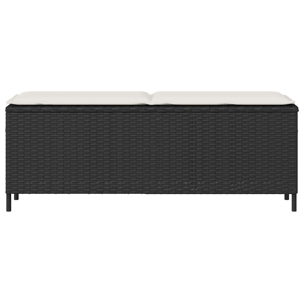 vidaXL Tuinbank met kussen 110x30x40,5 cm poly rattan zwart
