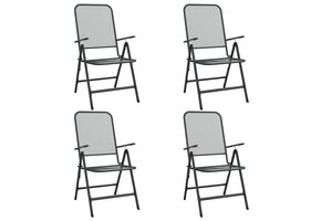 4x Inklapbare Tuinstoelen Metaalgaas Antraciet - 54% Korting