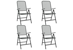 vidaXL Tuinstoelen inklapbaar 4 st metaalgaas antracietkleurig