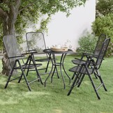 4x Antraciete Klap Tuinstoelen Metaalgaas - 59% Korting