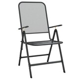 4x Antraciete Klap Tuinstoelen Metaalgaas - 59% Korting