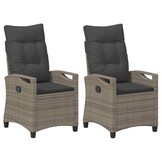 vidaXL Tuinstoel 2 st Grijs en Donkergrijs Staal en Polyester