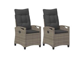 VidaXL Tuinstoel 2 st Grijs/Donkergrijs Staal/Polyester - 35% Korting!