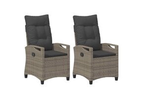 vidaXL Tuinstoel 2 st Grijs en Donkergrijs Staal en Polyester