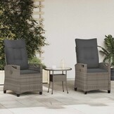 vidaXL Tuinstoel 2 st Grijs en Donkergrijs Staal en Polyester