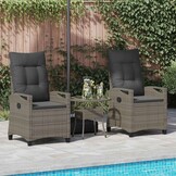 vidaXL Tuinstoel 2 st Grijs en Donkergrijs Staal en Polyester