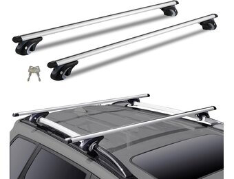 VEVOR Universele Dakdragers, 120 cm (47,2 inch) Aluminium Dakdragers, Geschikt voor Zijrails met Opening, 90KG Draagvermogen, Verstelbare Dakdragers met Sloten, voor SUV's, Sedans en Bestelwagens