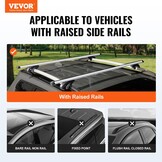 VEVOR Universele Dakdragers, 120 cm (47,2 inch) Aluminium Dakdragers, Geschikt voor Zijrails met Opening, 90KG Draagvermogen, Verstelbare Dakdragers met Sloten, voor SUV's, Sedans en Bestelwagens