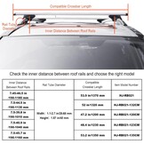 VEVOR Universele Dakdragers, 120 cm (47,2 inch) Aluminium Dakdragers, Geschikt voor Zijrails met Opening, 90KG Draagvermogen, Verstelbare Dakdragers met Sloten, voor SUV's, Sedans en Bestelwagens