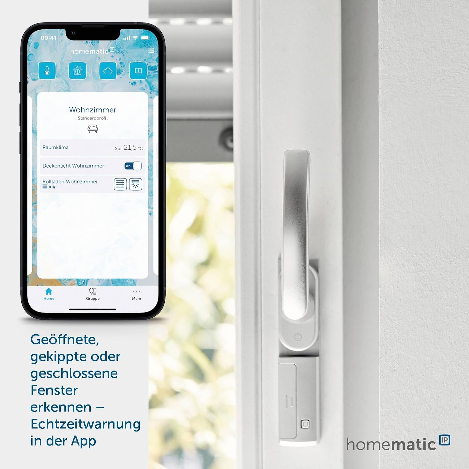 Homematic IP raamgreepsensor - slimme bewaking van de ramen, 142800A0, wit