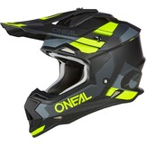 O'NEAL 2SRS Motocross Helm - Zwart/Grijs/Neon Geel - Enduro Crosshelm voor Volwassenen