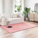 vidaXL Antislip vloerkleed van imitatie konijnenbont OLITE Roze